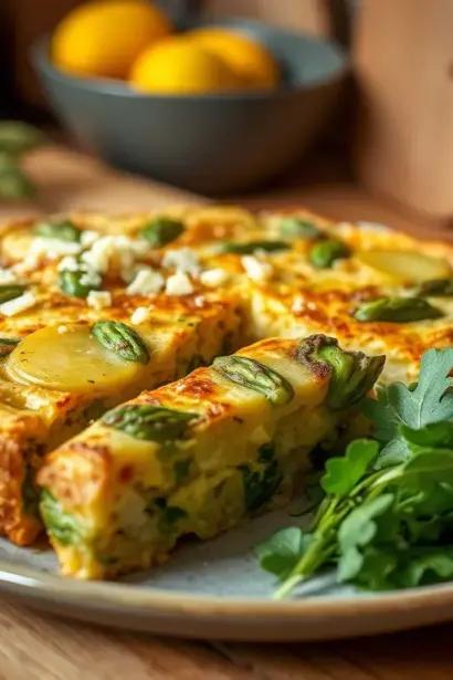 Asparagus & new potato frittata