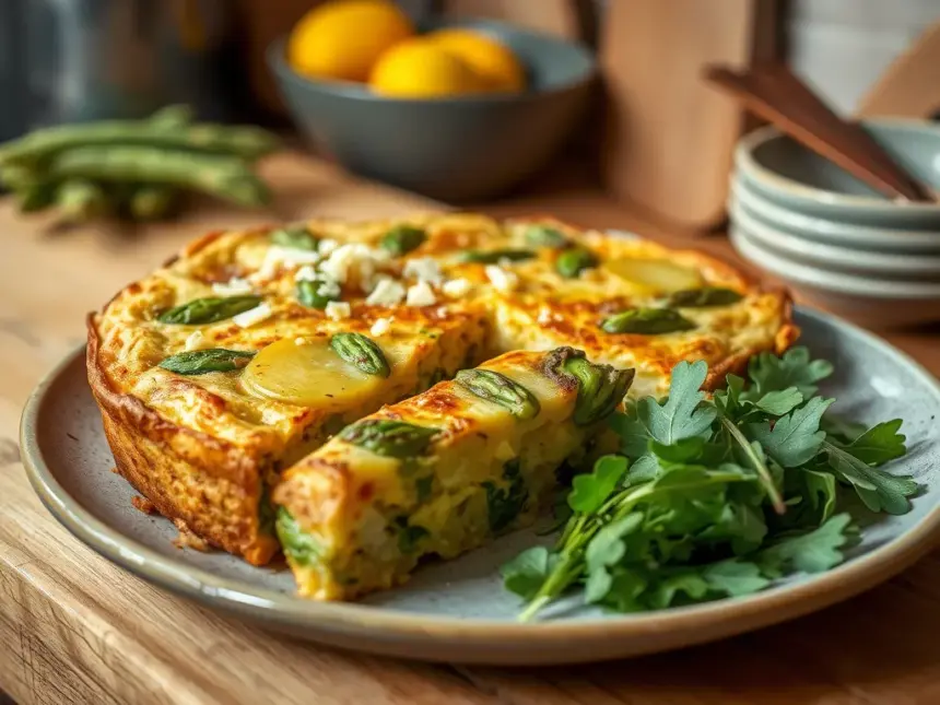 Asparagus & new potato frittata